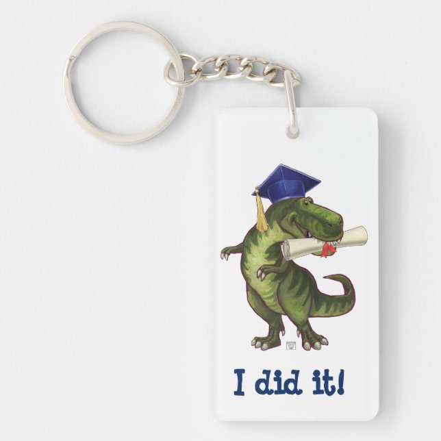 Heads and Tails TRex Dino Graduation Key Chain (Front)