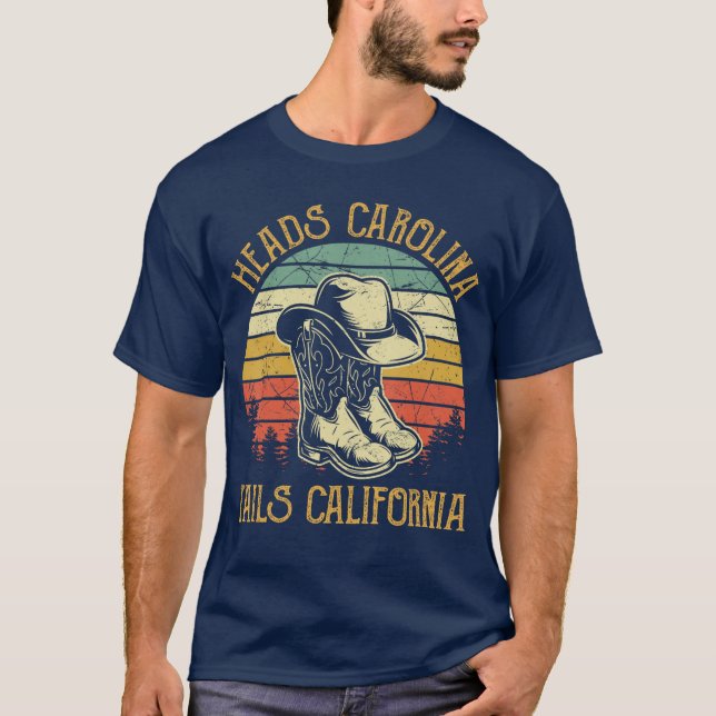 Heads Carolinaail California Western Cowgirl Count T-Shirt (Front)