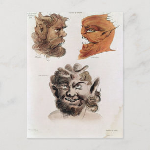 Heads of Evil Demons Postcard