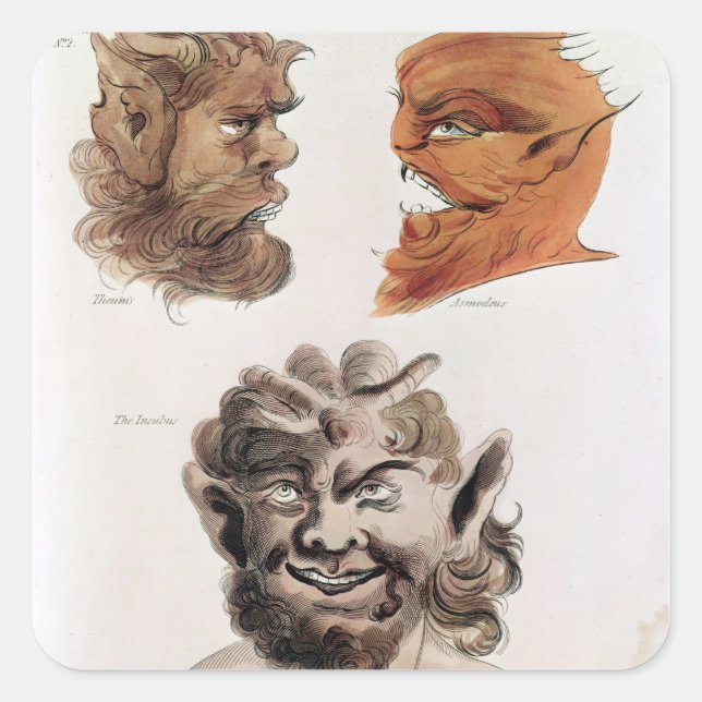 Heads of Evil Demons Square Sticker (Front)