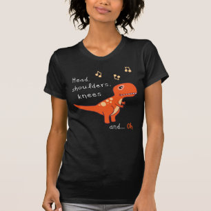 Heads Shoulders Knees TRex Dinosaur Cartoon Humour T-Shirt