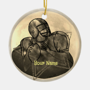 Heads Up Football  Ceramic Tree Decoration