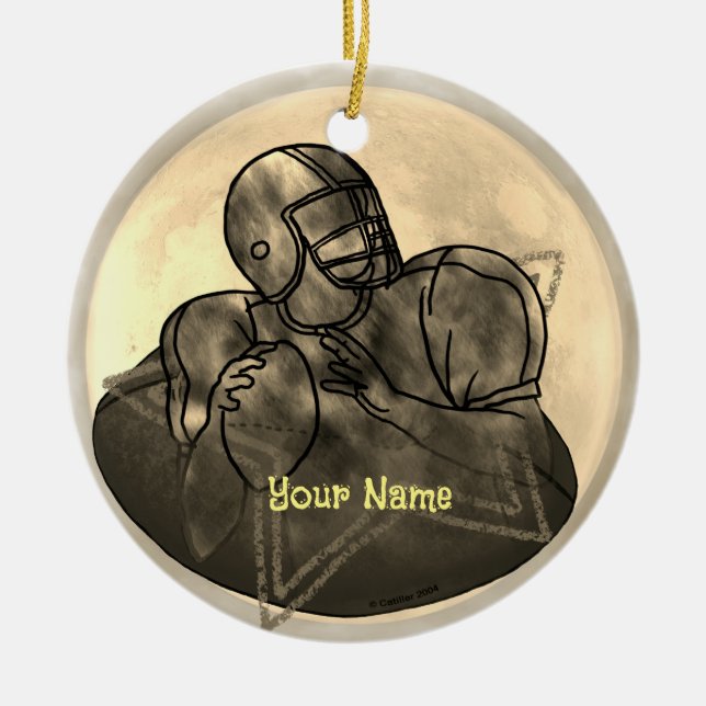Heads Up Football  Ceramic Tree Decoration (Front)