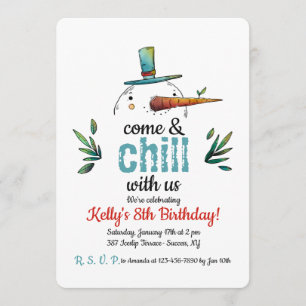 Heads Up Snowman Invitation