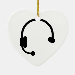 Headset headphones ceramic tree decoration