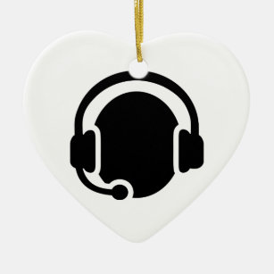 Headset headphones ceramic tree decoration