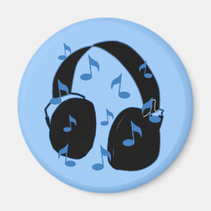 Headset with Musical Notes for Baby in Blue Magnet