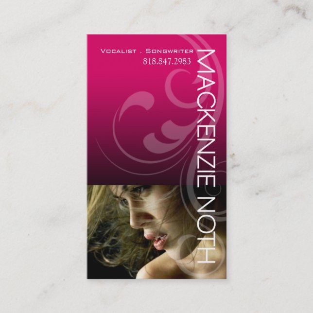 Headshot for Vocalist Songwriter Singer Business Card (Front)