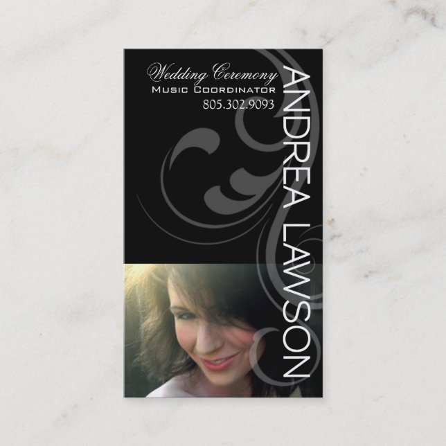 Headshot for Vocalist Songwriter Singer Photo Business Card (Front)