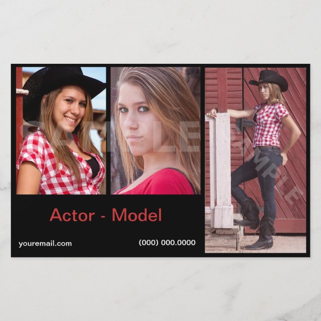 Headshot Model Comp Cards Affordable (Back)