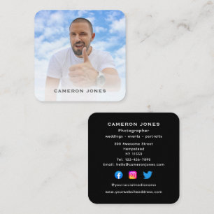 Headshot Photo Social Media Freelance Photographer Square Business Card