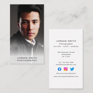 Headshot Photo Social Media Photographer Vertical Business Card
