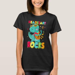 Headstart Rocks Trex Dinosaur Back To School Guita T-Shirt