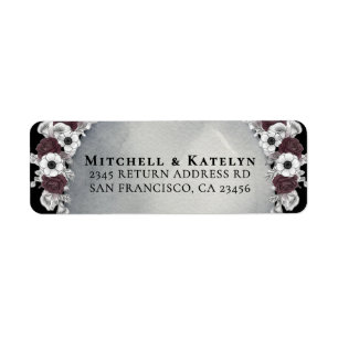 Headstone Floral Dark Gothic Wedding Address