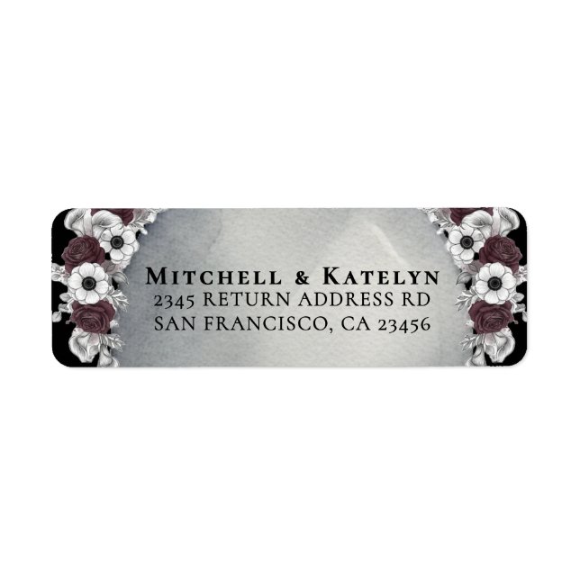 Headstone Floral Dark Gothic Wedding Address (Front)