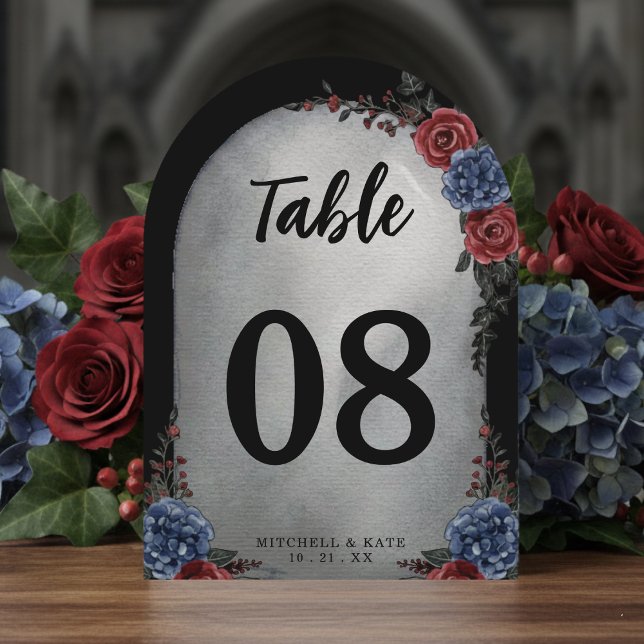 Headstone Floral Gothic Wedding Table Number (Creator Uploaded)