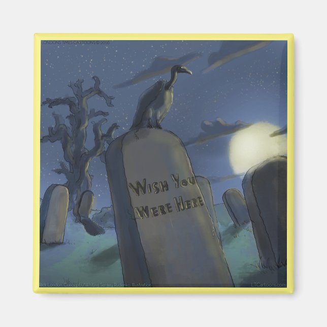 Headstone Invitational Funny Halloween Magnet (Front)