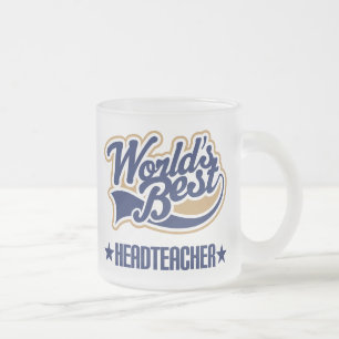 Headteacher Gift For (Worlds Best) Frosted Glass Coffee Mug
