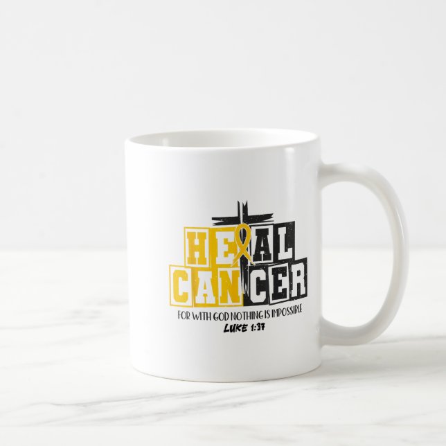 Heal Cancer Childhood Cancer Awareness God Christi Coffee Mug (Right)
