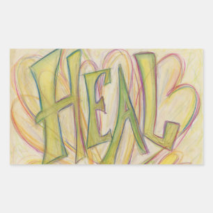 Heal Hearts Word Art Inspirational Decal Stickers