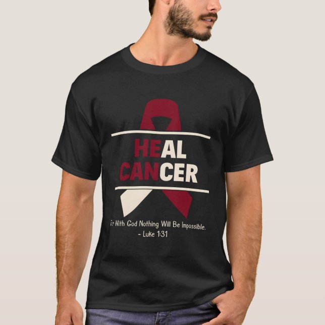 Heal Oral Head Neck Cancer Christian Cancer Surviv T-Shirt (Front)