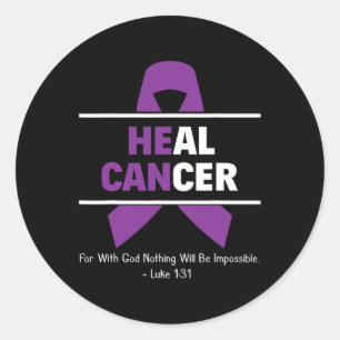 Heal Pancreatic Cancer Christian Cancer Survivor G Classic Round Sticker