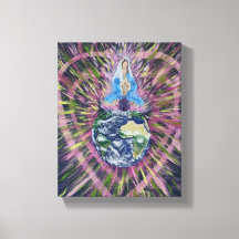 Heal the World energy art canvas, 8x10