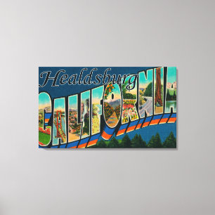 Healdburg, California - Large Letter Scenes Canvas Print