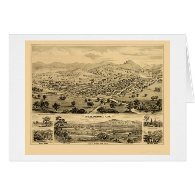 Healdsburg, CA Panoramic Map - 1876 (Front Horizontal)