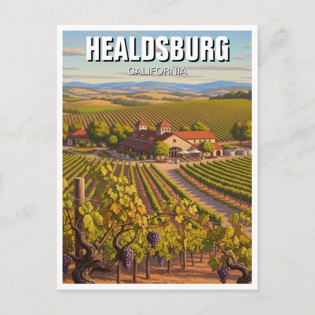 Healdsburg California Travel Postcard (Front)
