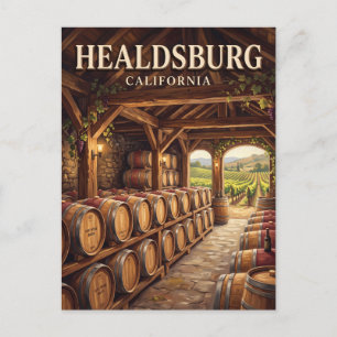 Healdsburg Wine Barrel Cellar California Postcard