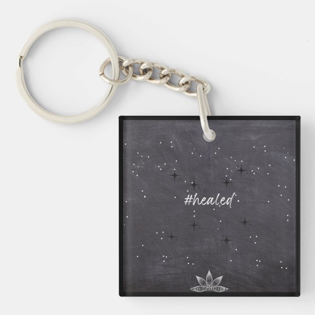 #healed Acrylic Square Keychain (Front)