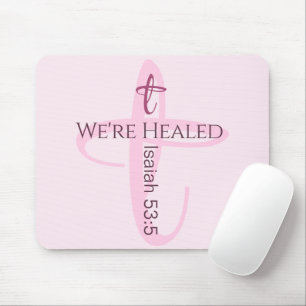 Healed by Jesus Bible Verse Christian Faith Mouse Mat