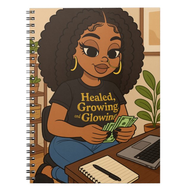 Healed, Growing, and Glowing Notebook (Front)