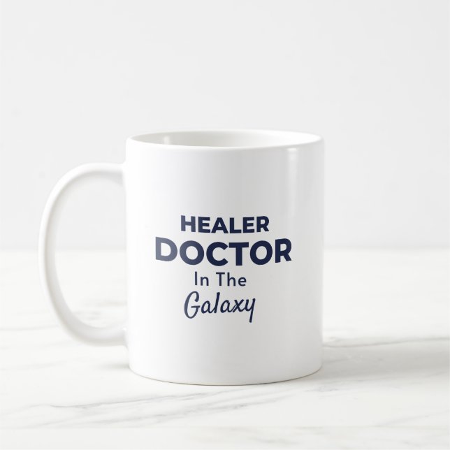 Healer Doctor in the Galaxy Typography Design Coffee Mug (Left)