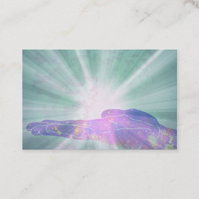 *~* Healer Hand Radiating Love and Light Energy Business Card (Front)