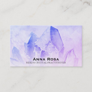 ~ Healer Massage Reiki Amethyst Crystal Yoga Business Card