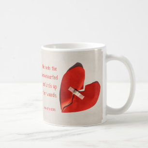Healer of Broken Hearts Psalm 147:3 Scripture Art Coffee Mug