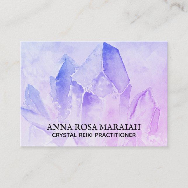 *~* Healer Reiki Yoga Crystal Healer Amethyst Business Card (Front)