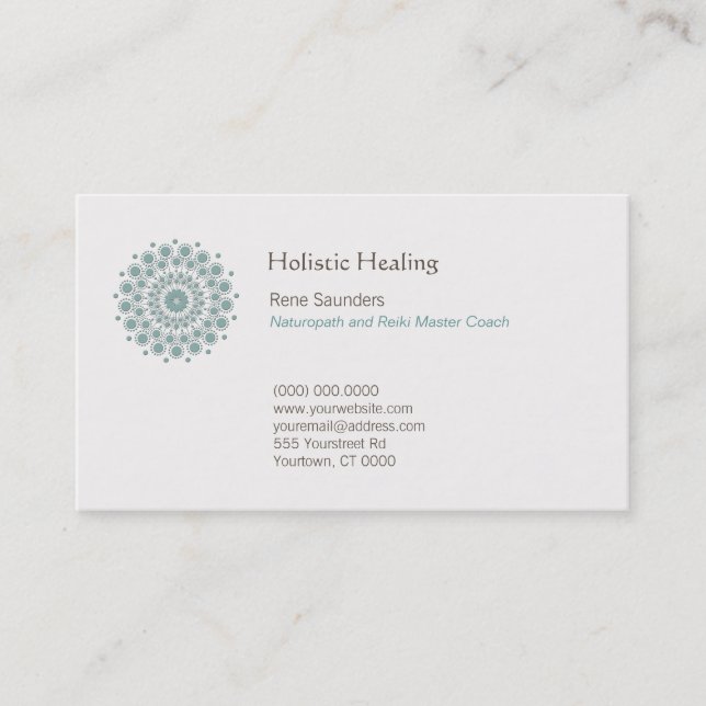 Healing Arts and Natural Healing Circle Logo Business Card (Front)