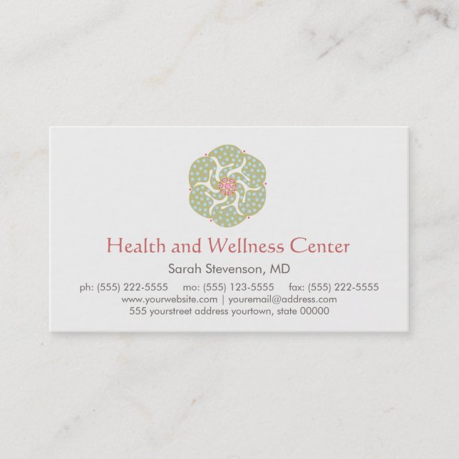 Healing Arts Health and Wellness Business Card (Front)