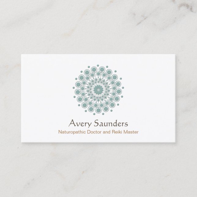 Healing Arts, Natural Health and Wellness Logo Business Card (Front)