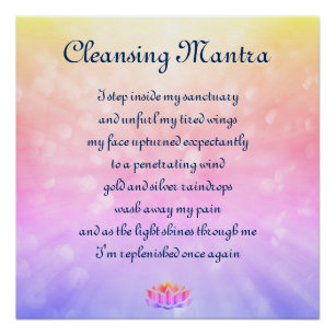 Healing, Cleansing Mantra Poem Art design Poster