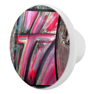 Healing Cross Ceramic Knob