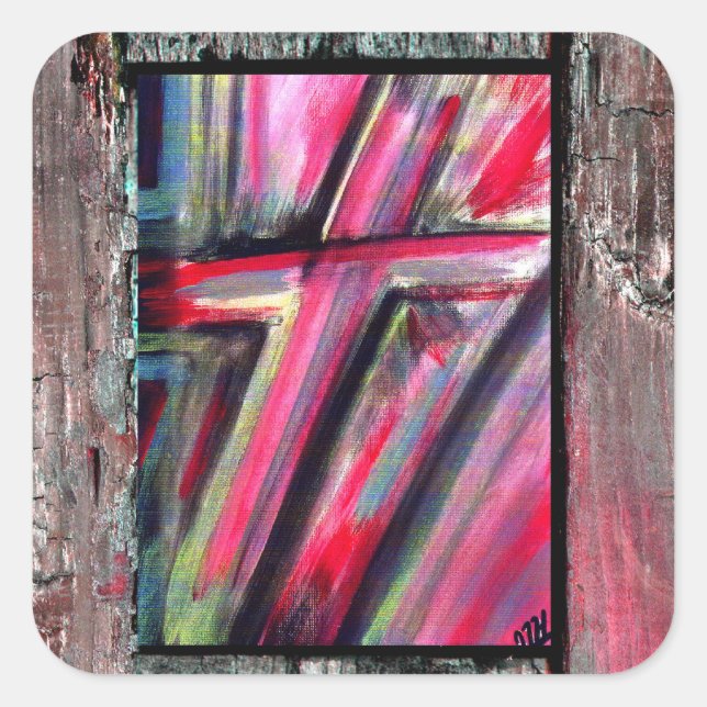 Healing Cross Square Sticker (Front)