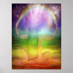 Healing Crown Chakra Goddess Art Poster/Print Poster
