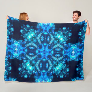 Healing Crystal Light Being Energy Mandala Fleece Blanket