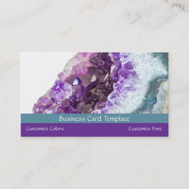 Healing Crystals Amethyst Business Card (Front)