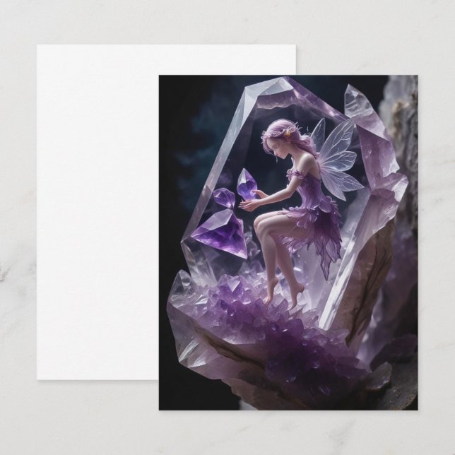 Healing Crystals Amethyst Fairy Birthday Card (Front/Back)