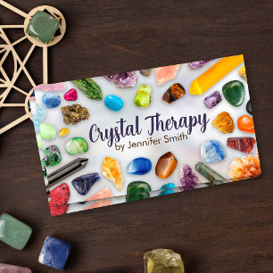 Healing Crystals and Gemstones on Pearl Business Card